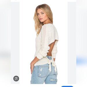FREE PEOPLE | Bow back sweater cream cotton sz XS